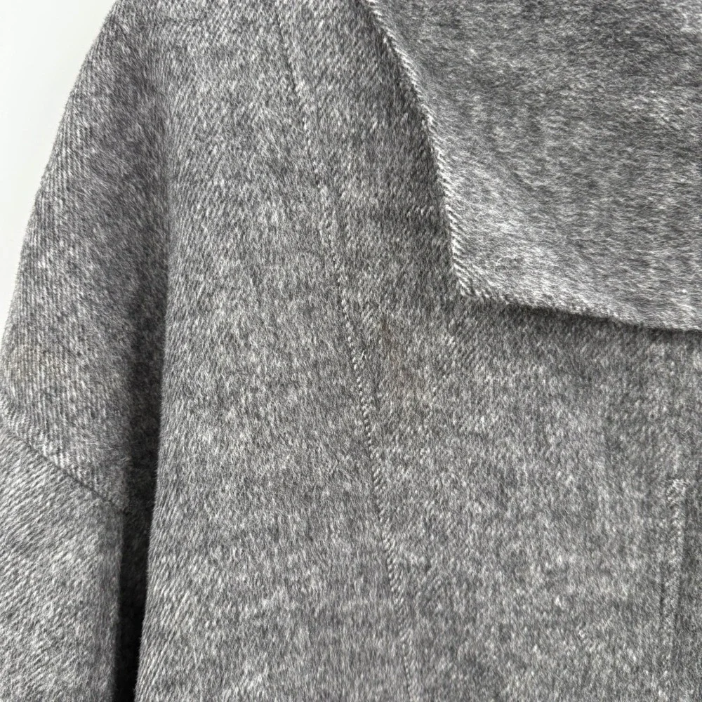 ZARA Hand Made‎ Grey Wool Coat Jacket Cape Wool Jacket Coat Size Small